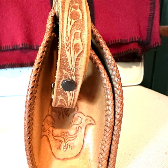 👜VGUC Hand Tooled Vintage Leather Purse and Coin Purse - Picture 4 of 12